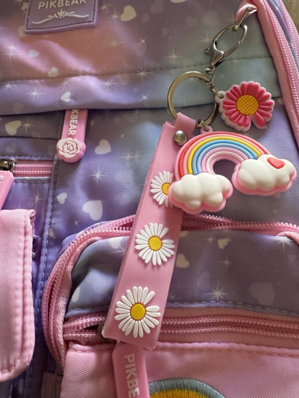 Rainbow 4Pc Girls Backpack Multicolor 16.5" NWOT - Picture 5 of 13